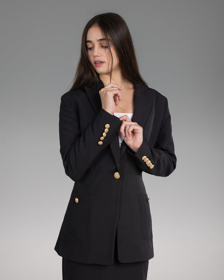Gilded Black Blazer