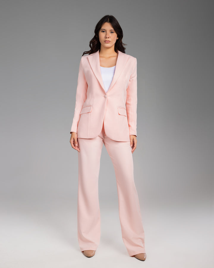 Soft Blush Straight Trousers