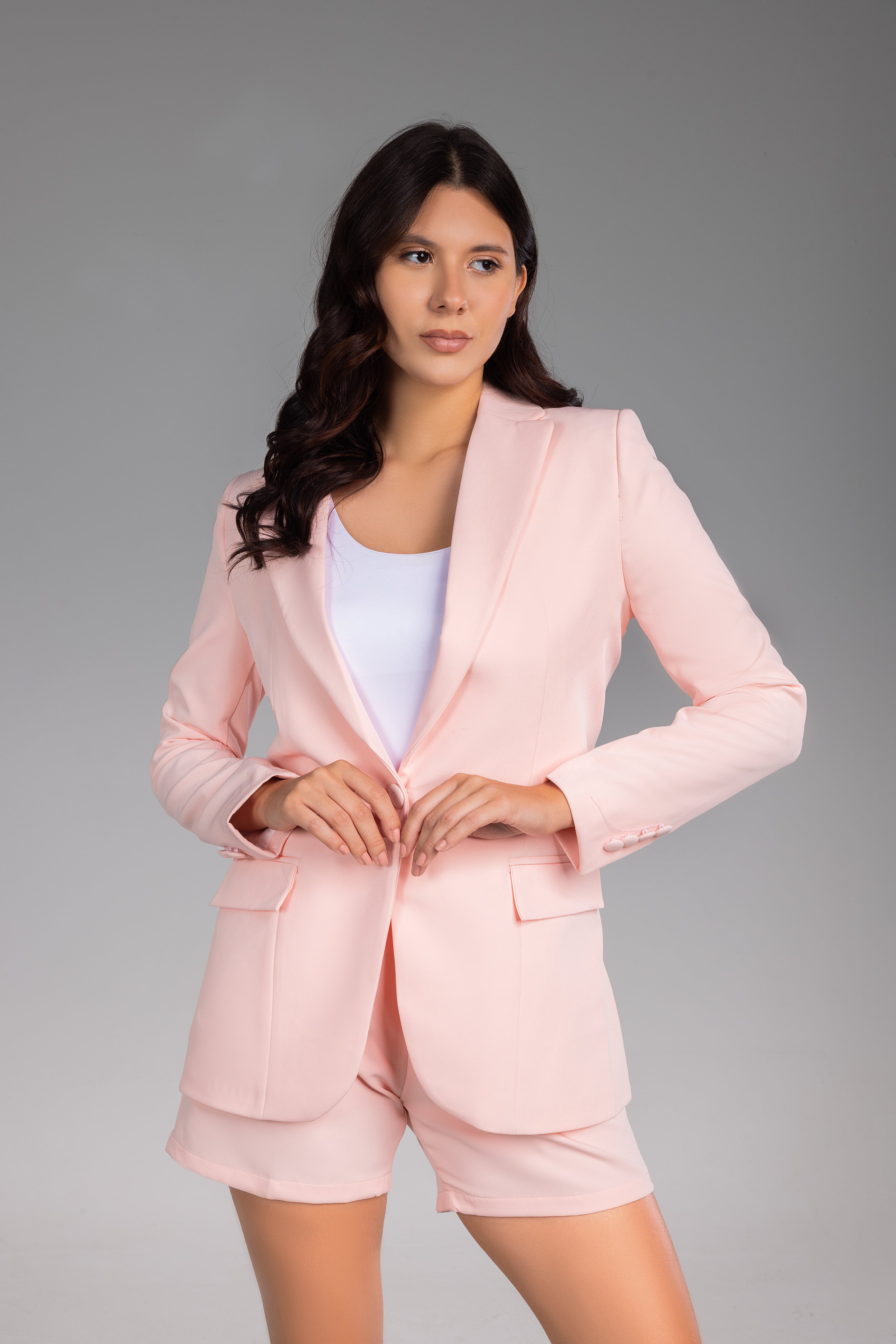 Soft Blush fitted Blazer