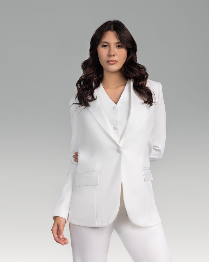 Silk off White Blazer