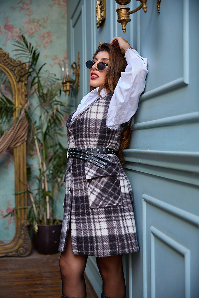 Checked Blazer Dress