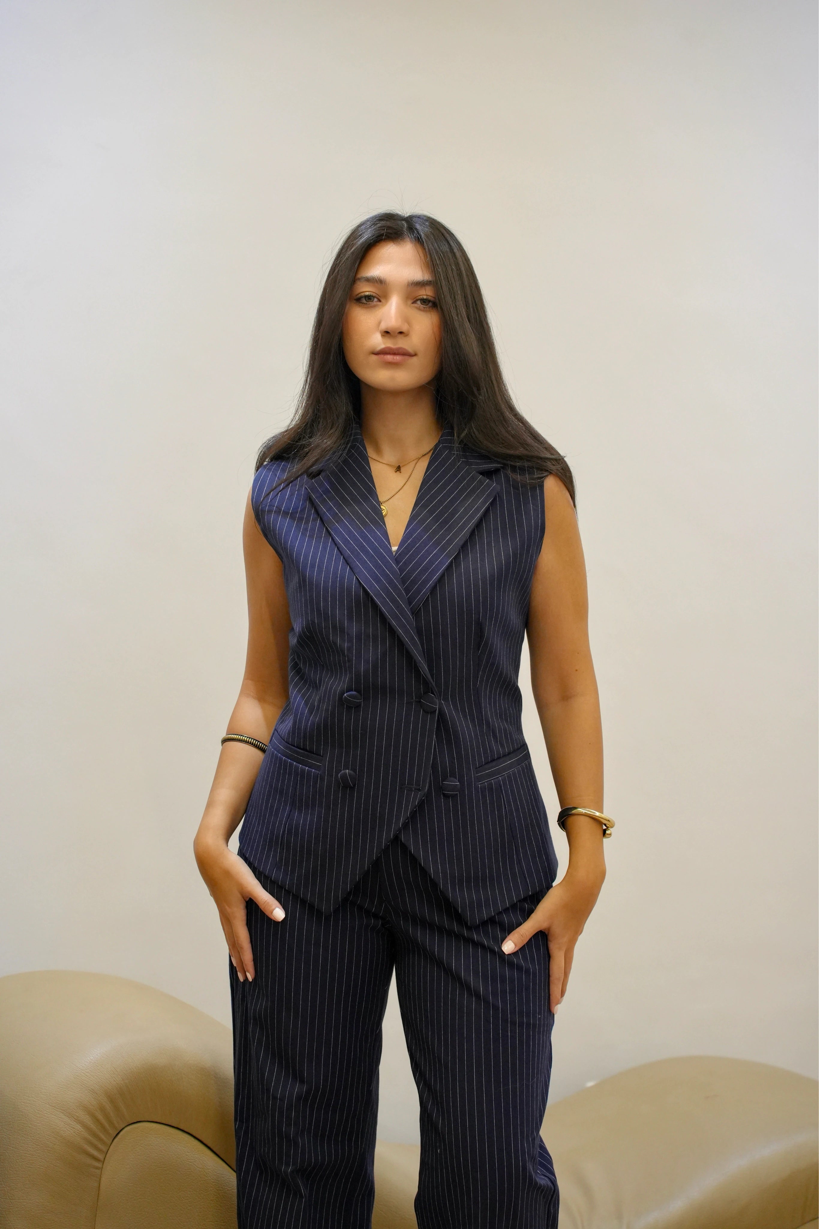 Royal ink Pinstripe vest
