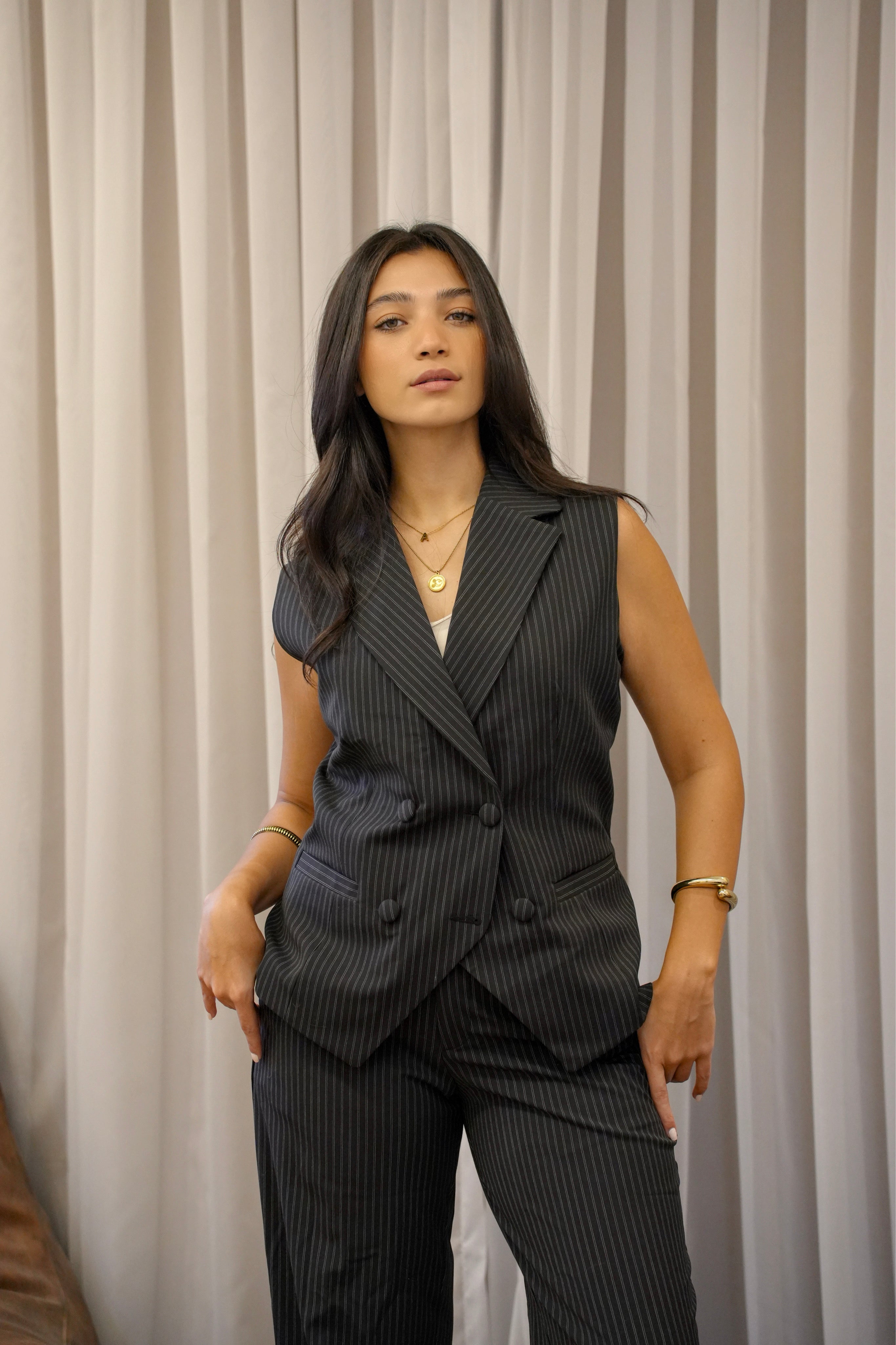 Monarch Pinstripe Vest Set