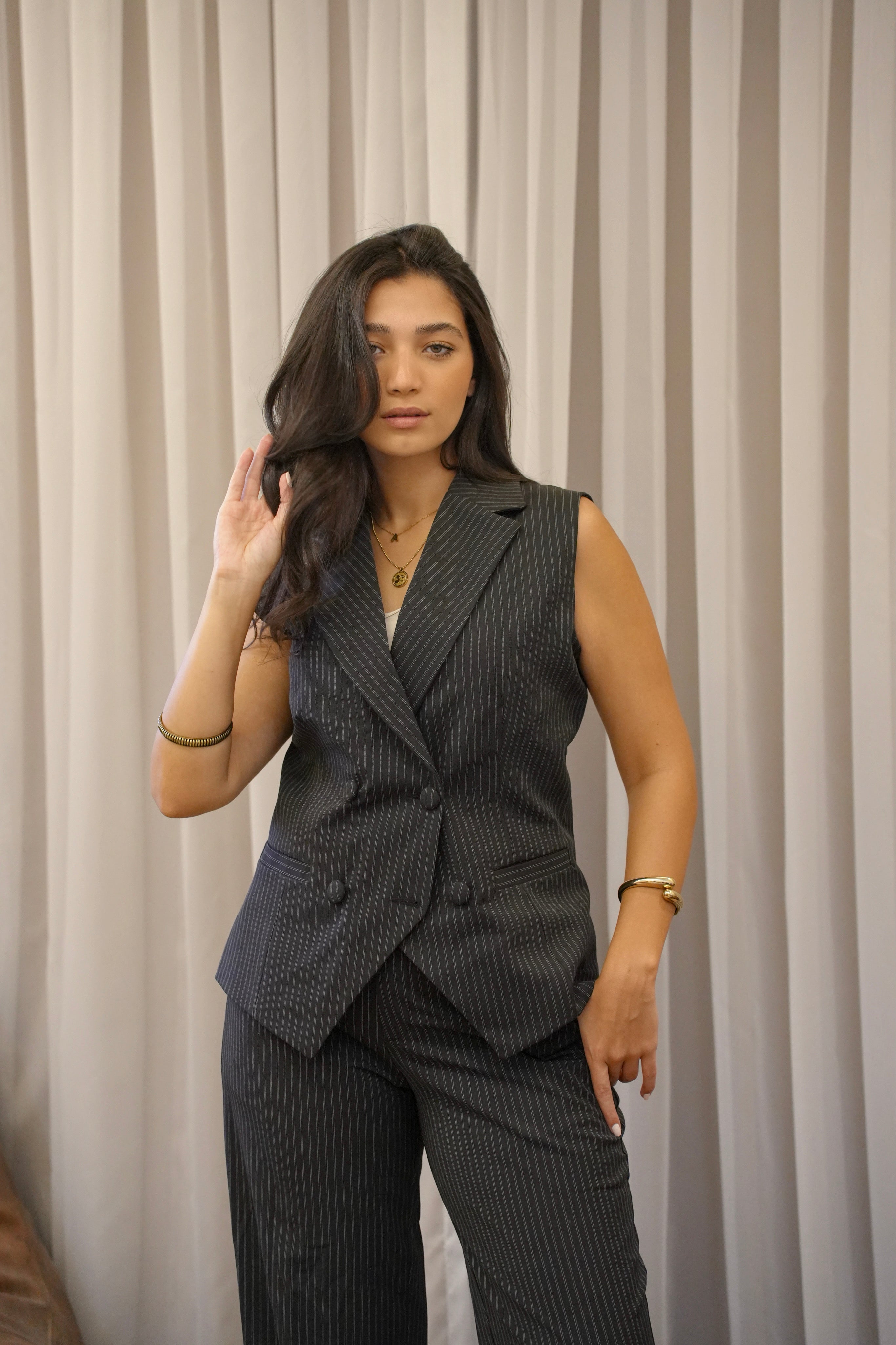 Monarch Pinstripe Vest Set