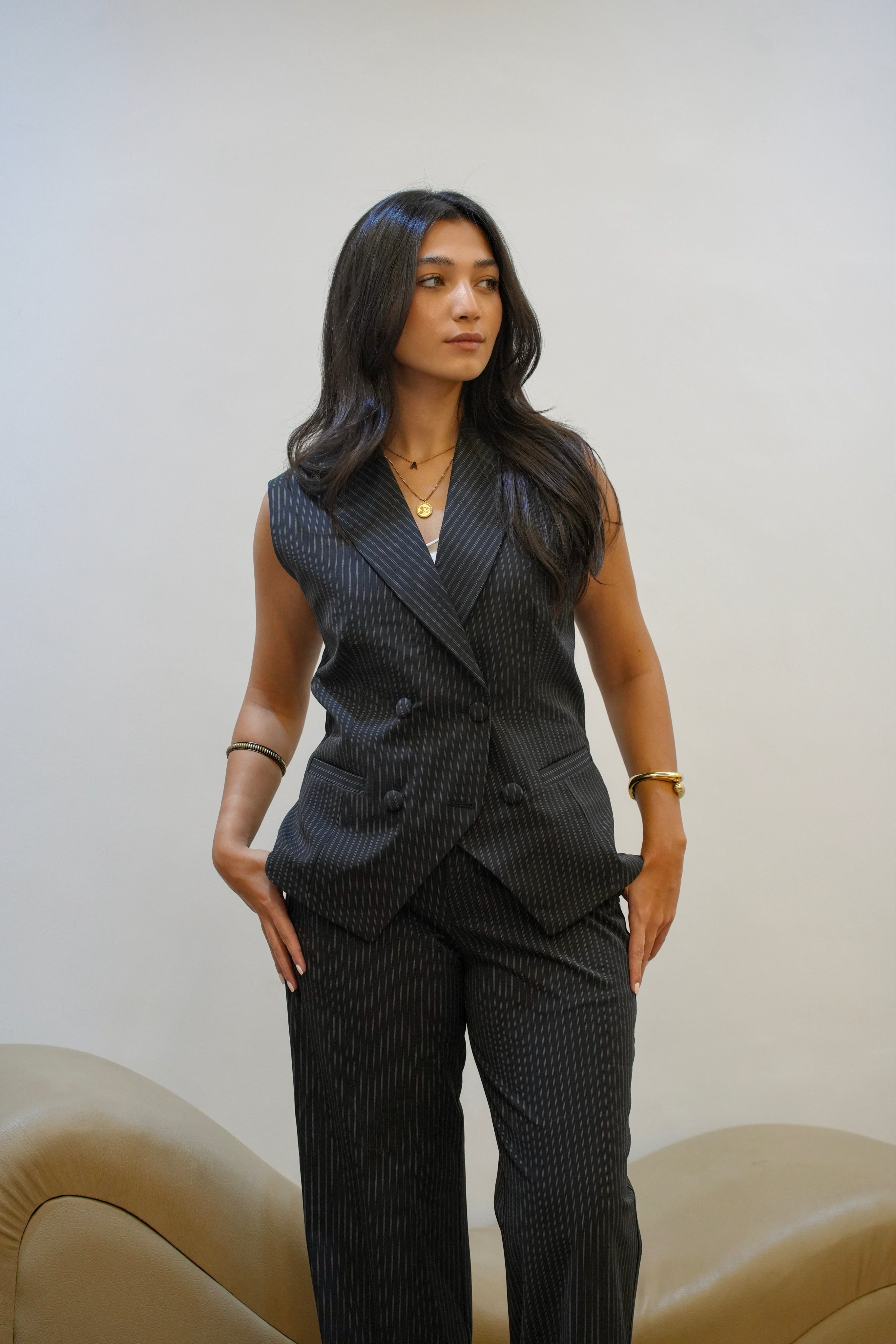 Monarch Pinstripe Vest Set