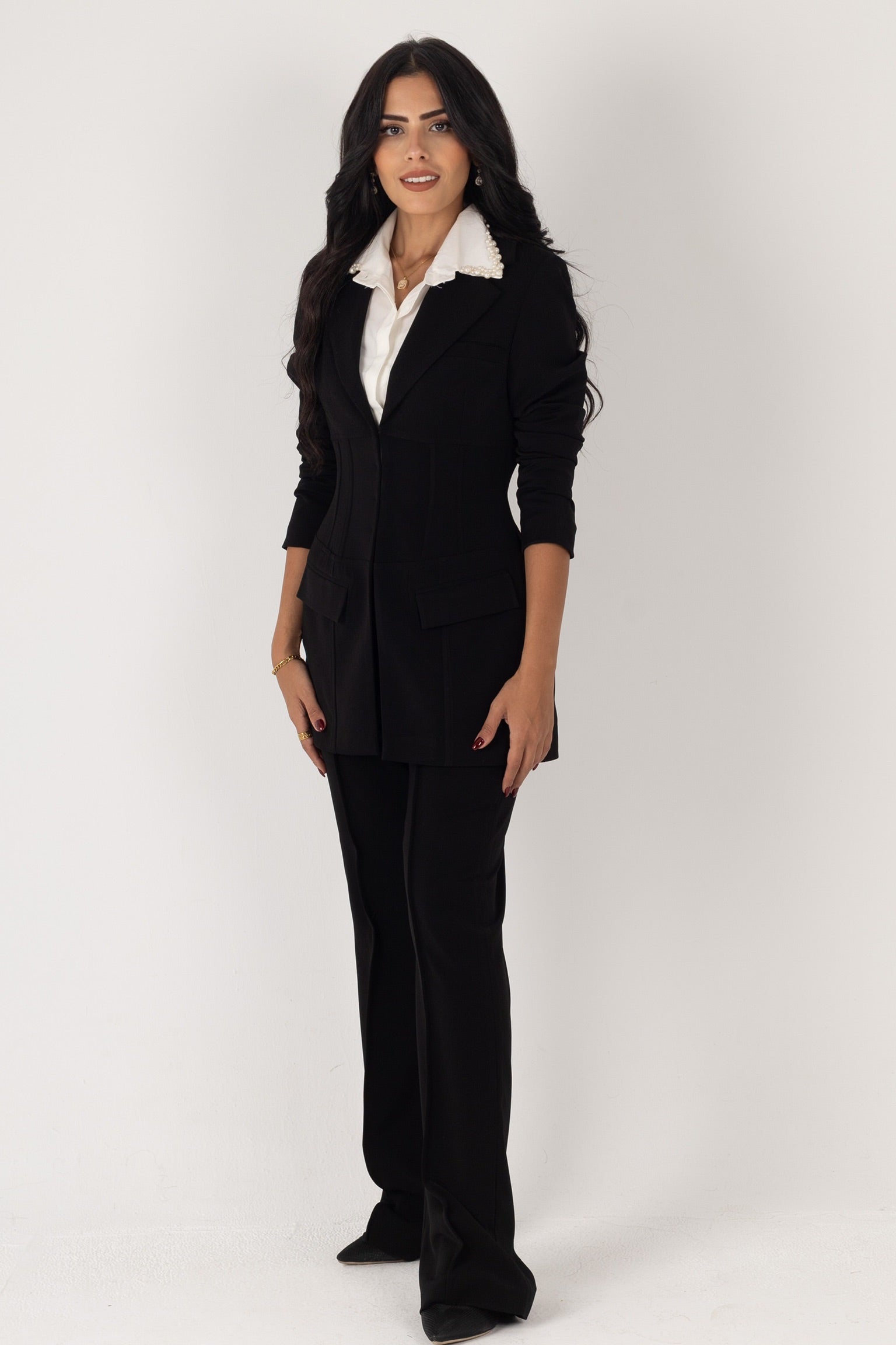 Noir Corset Suit | Women's Tailored Two-Piece Set Egypt | Sulya Wear Noir Corset Suit | Women's Tailored Two-Piece Set Egypt | Sulya Wear