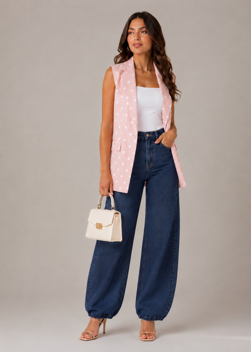 The Polka Edit Blazer Vest