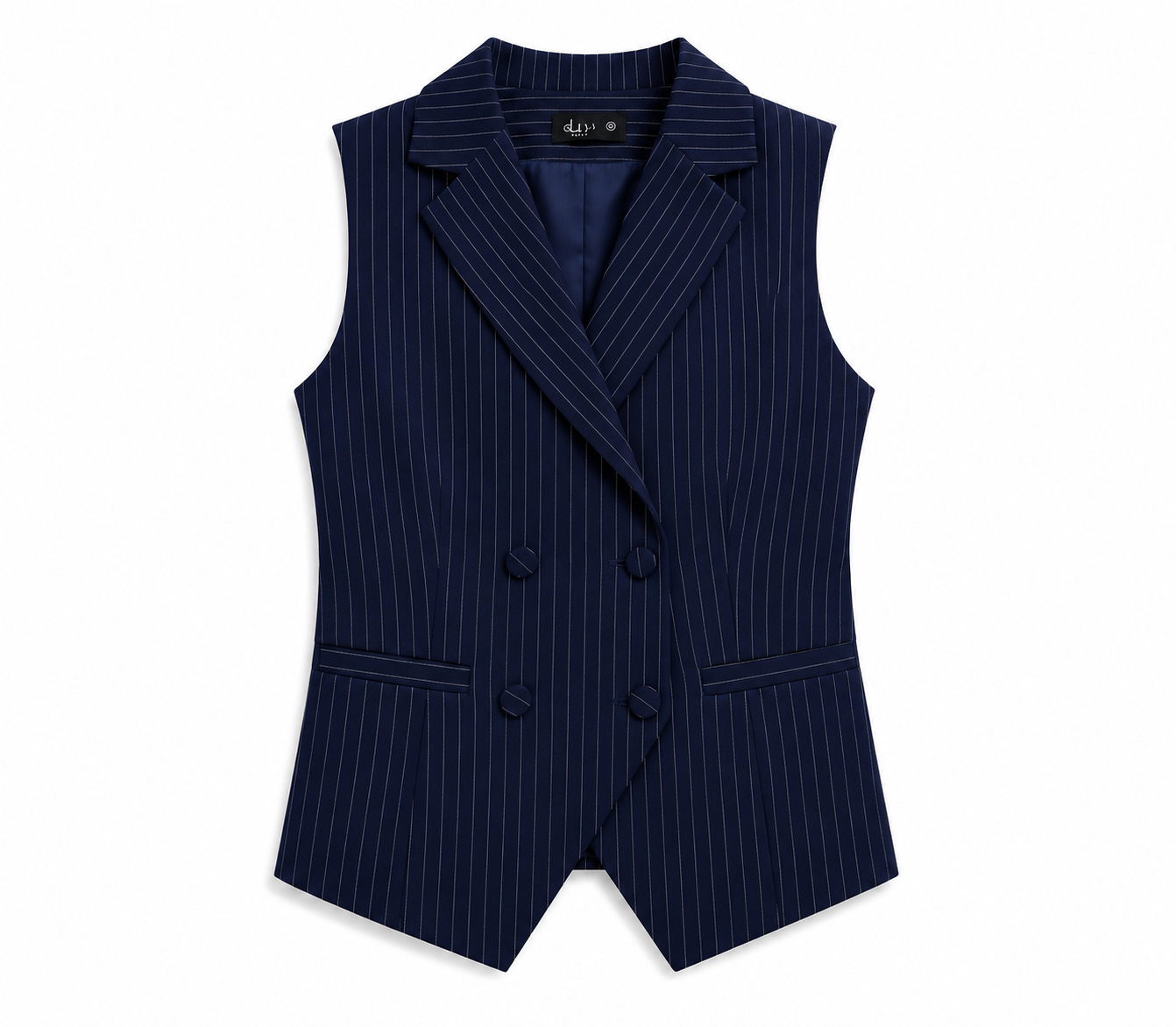 Royal ink pinstripe vest set