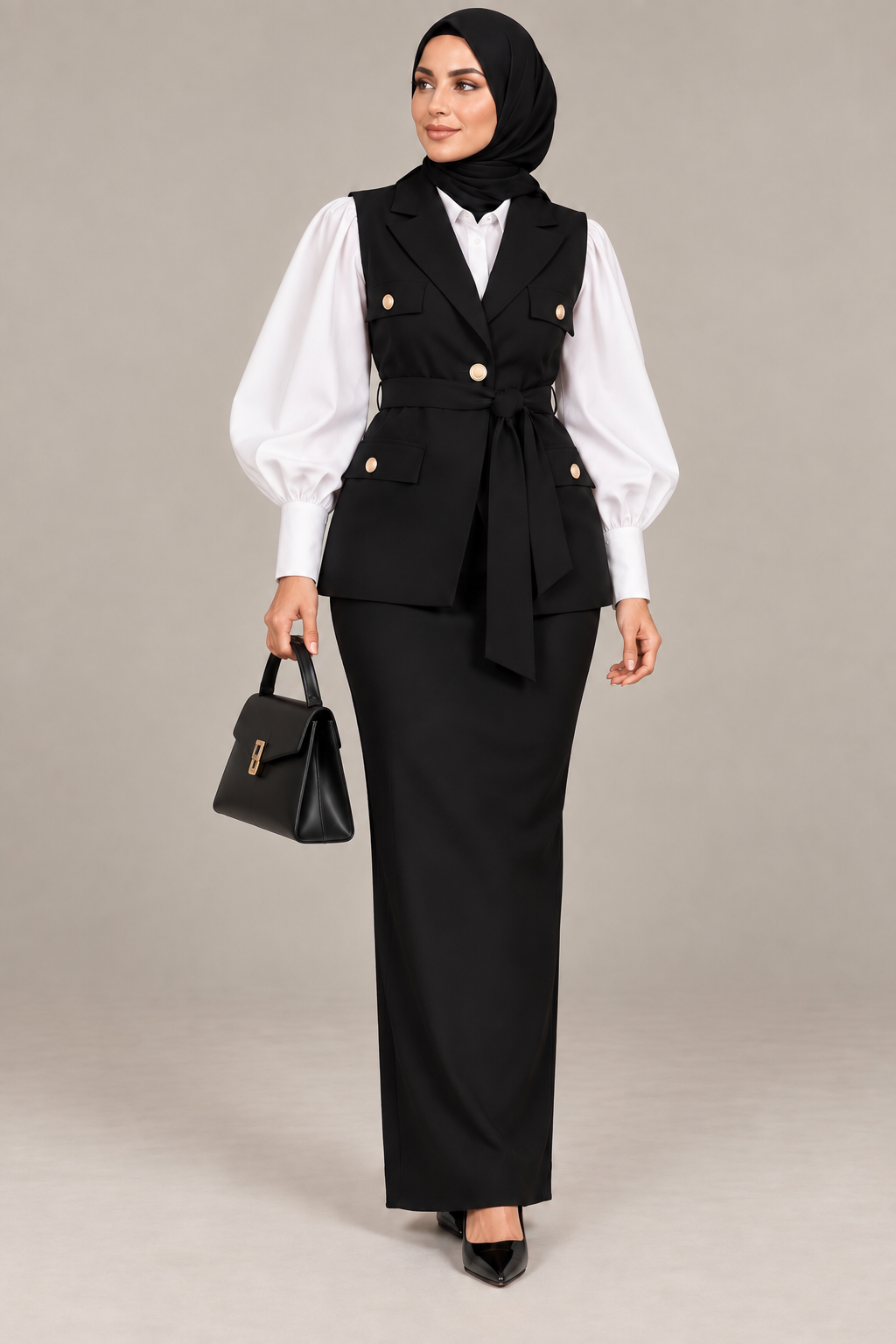 The Onyx Long Pencil Skirt ( High Lycra)