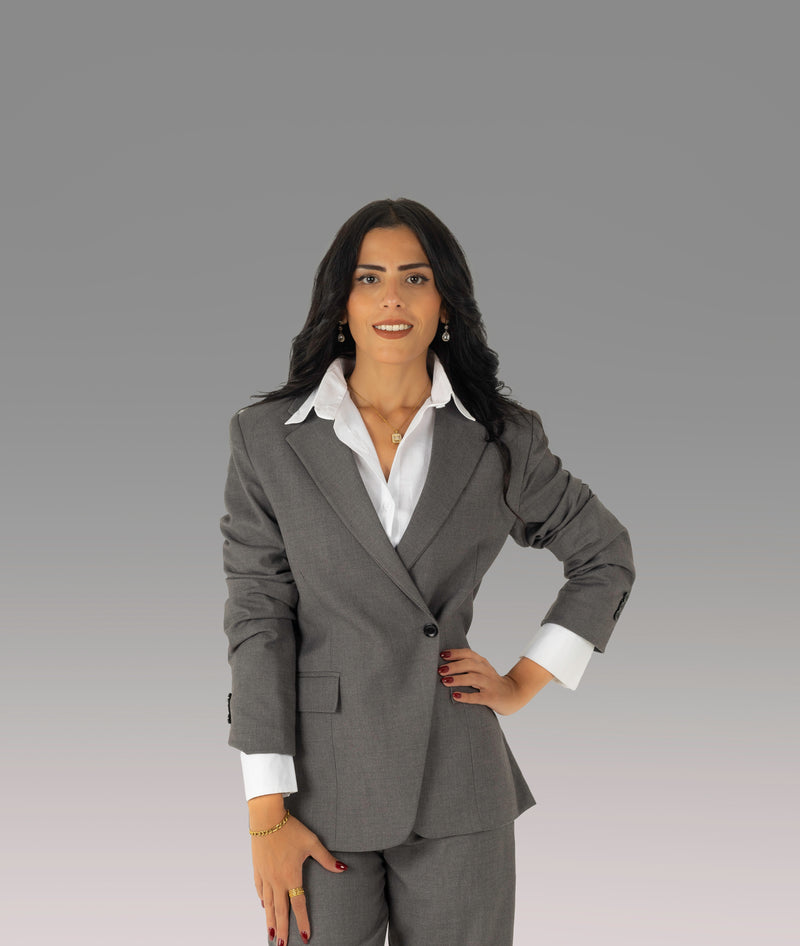 Grey Tailored Side-Button Blazer