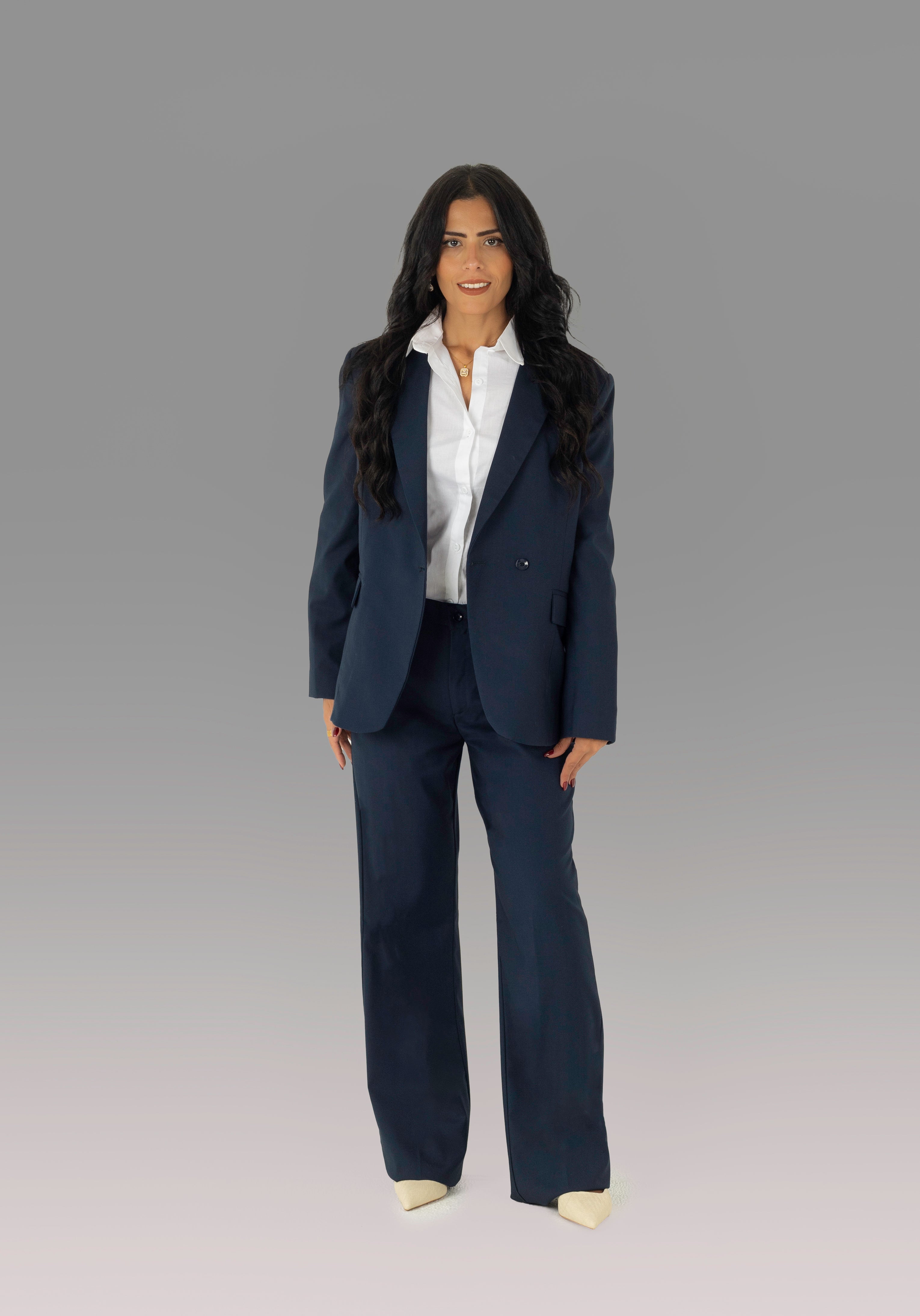 Navy Blue Straight Trousers