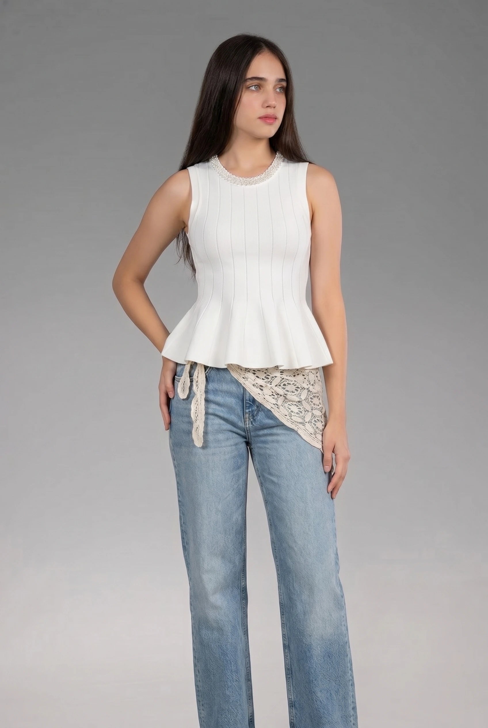 Pearl Collar Blouse