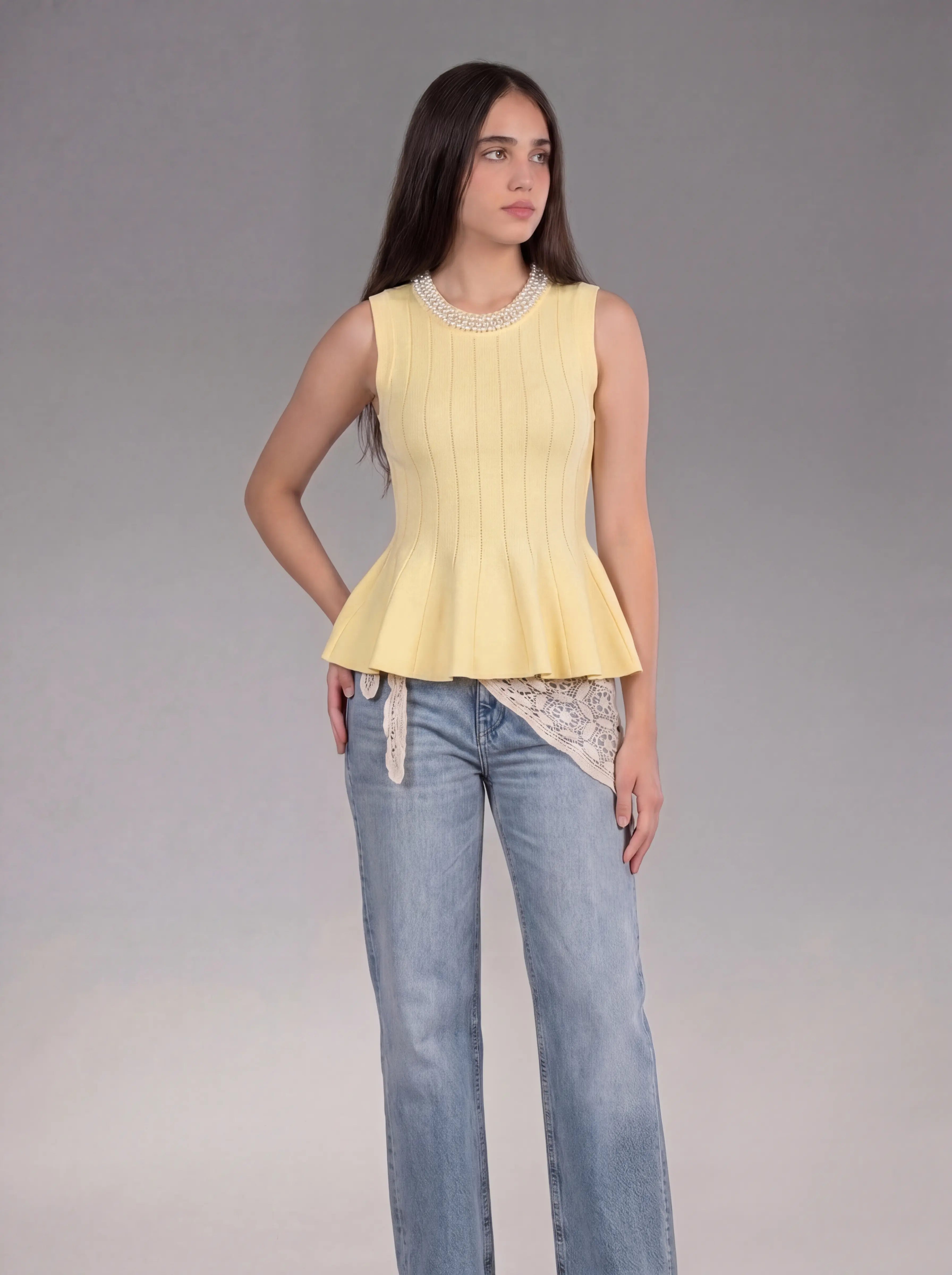 Pearl Collar Blouse