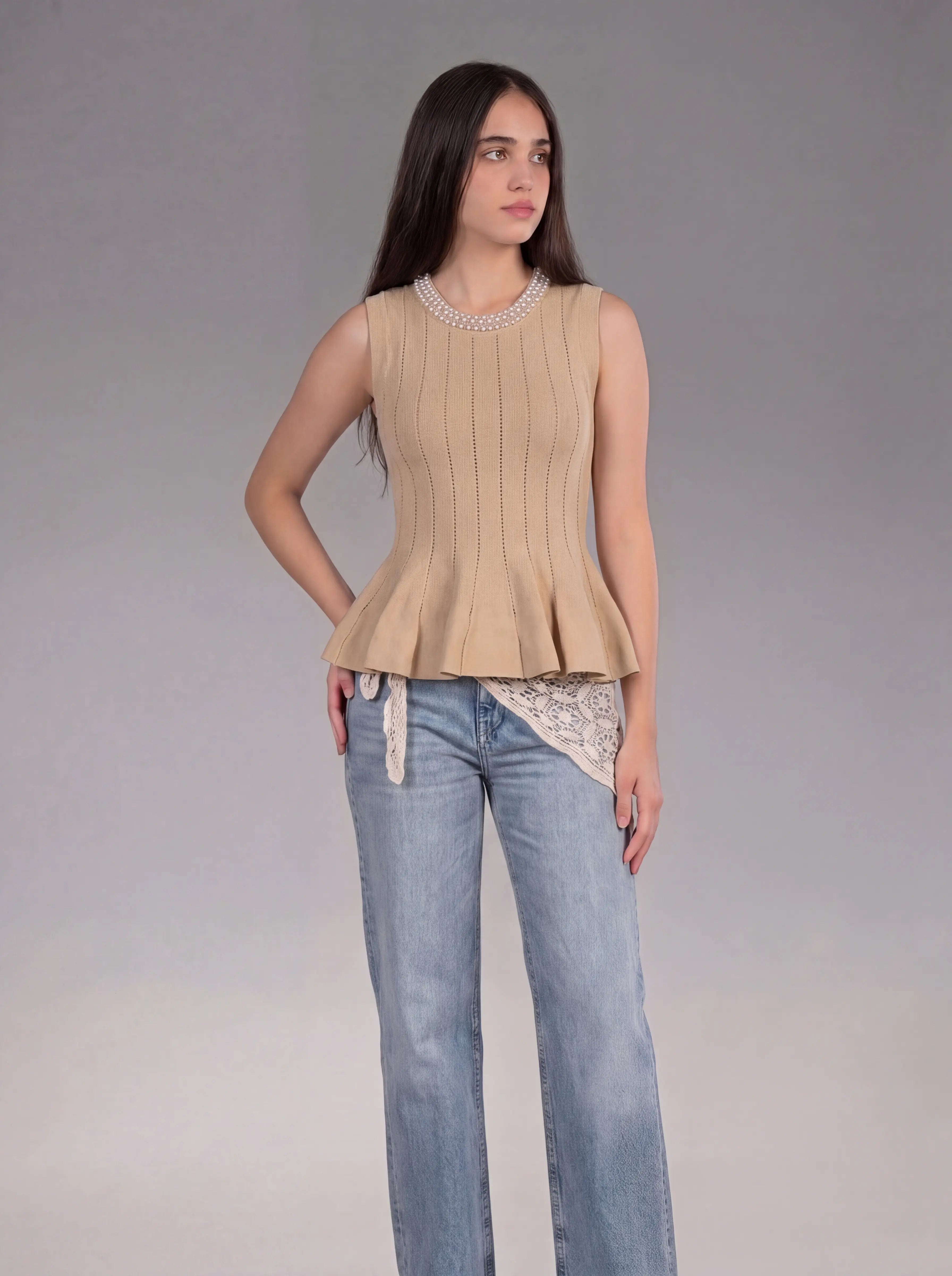 Pearl Collar Blouse