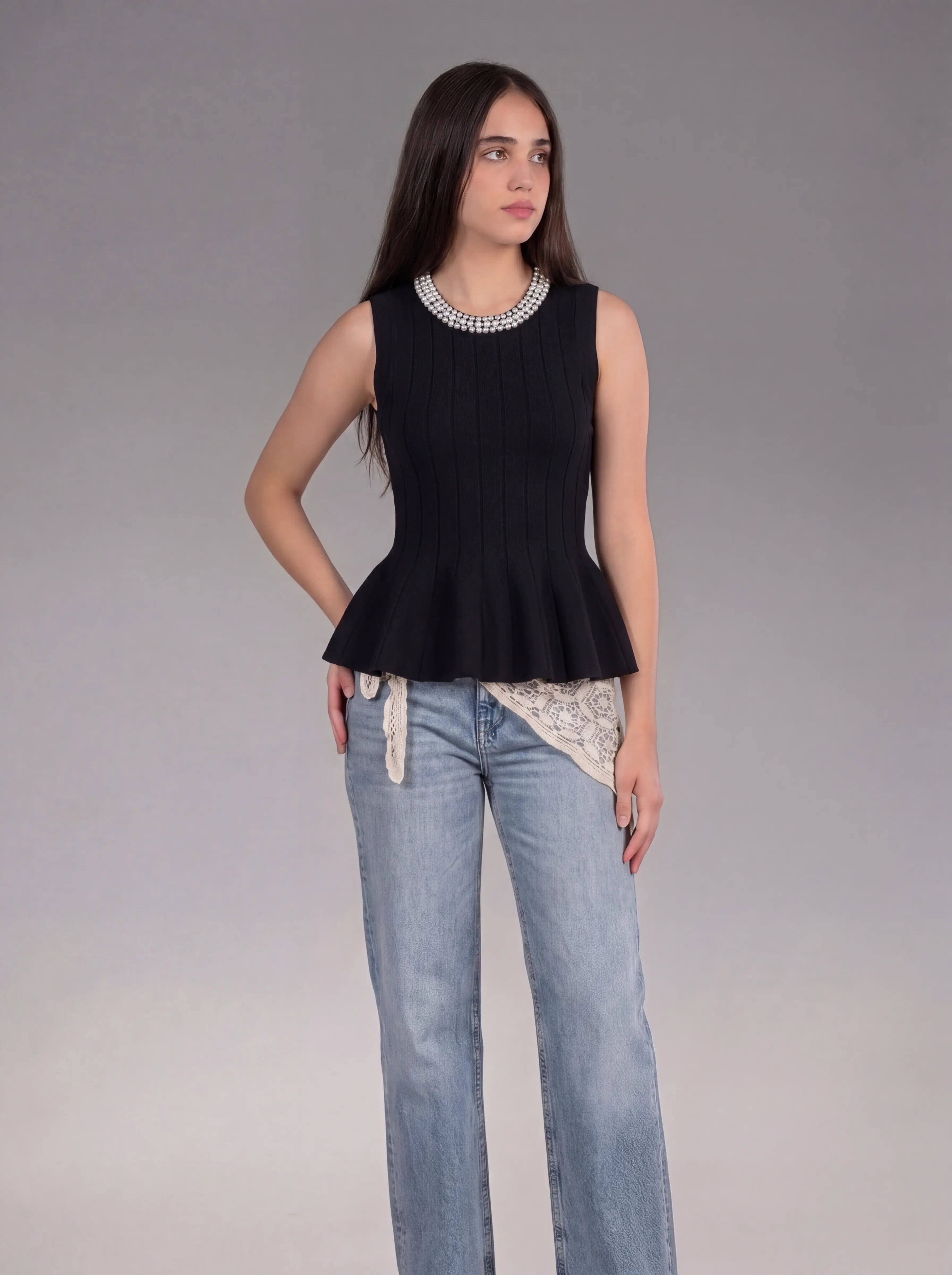 Pearl Collar Blouse