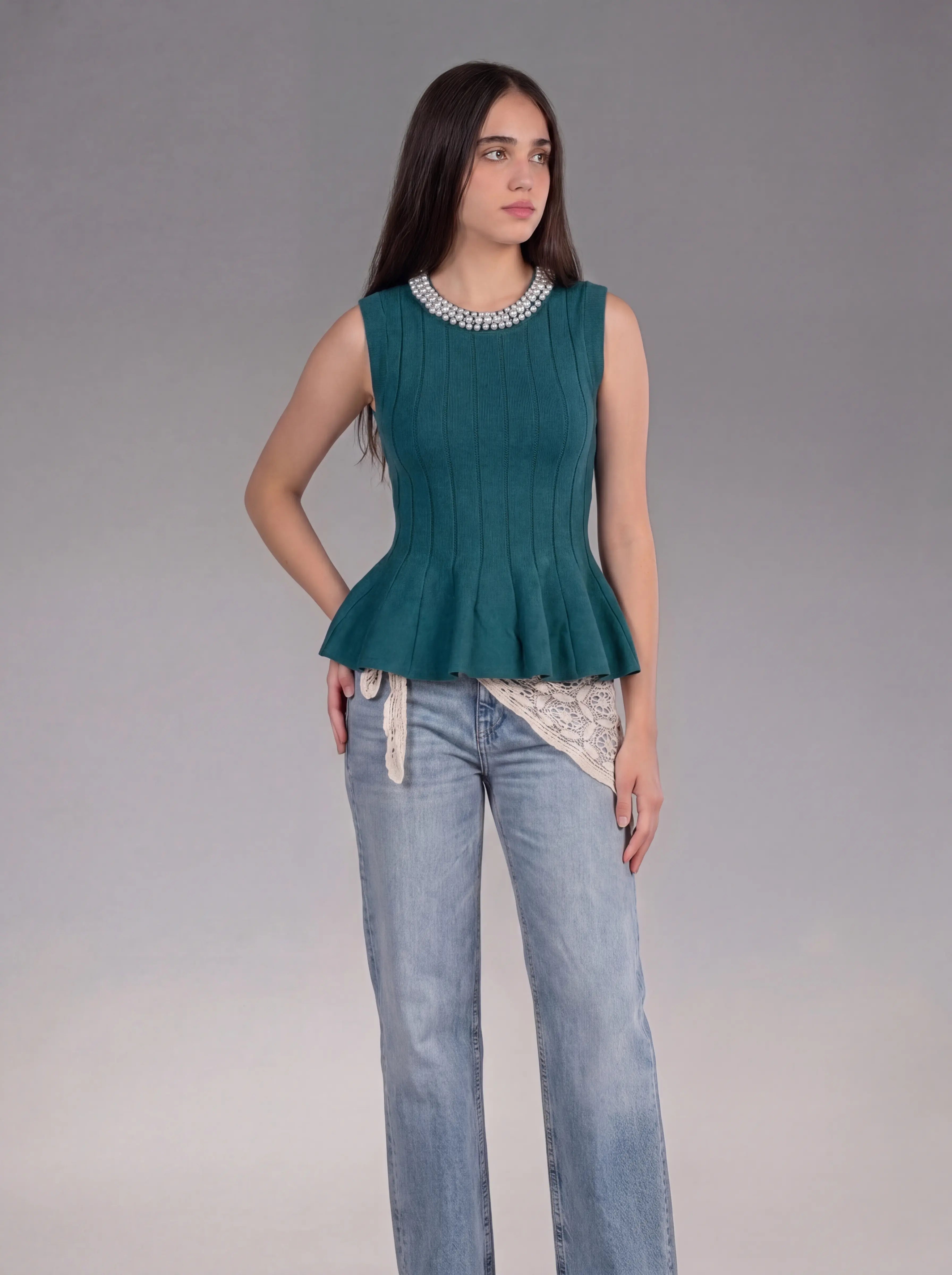 Pearl Collar Blouse