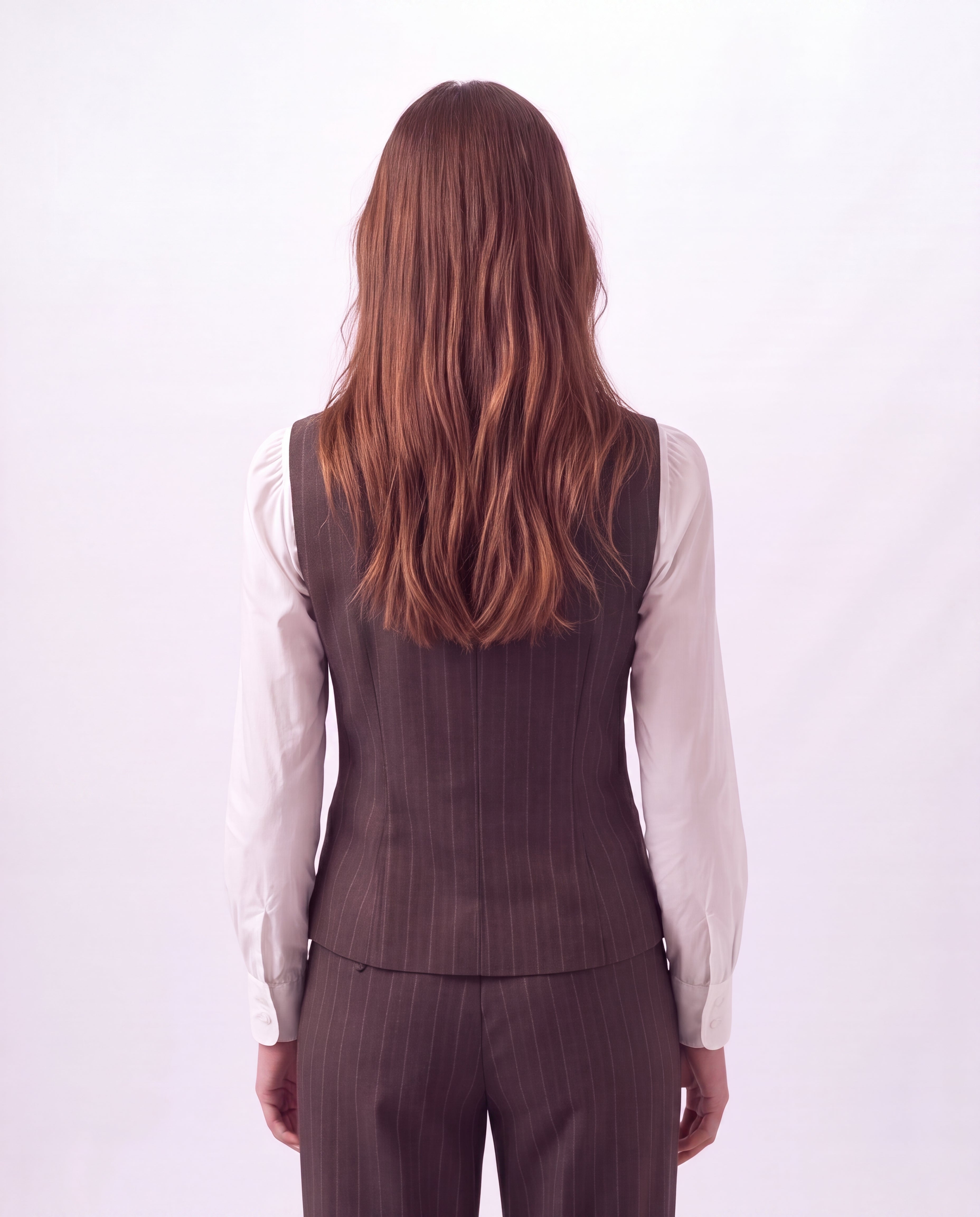 Espresso Pinstripe Blazer vest Set